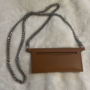 Brown Leather Chain Wallet Insert